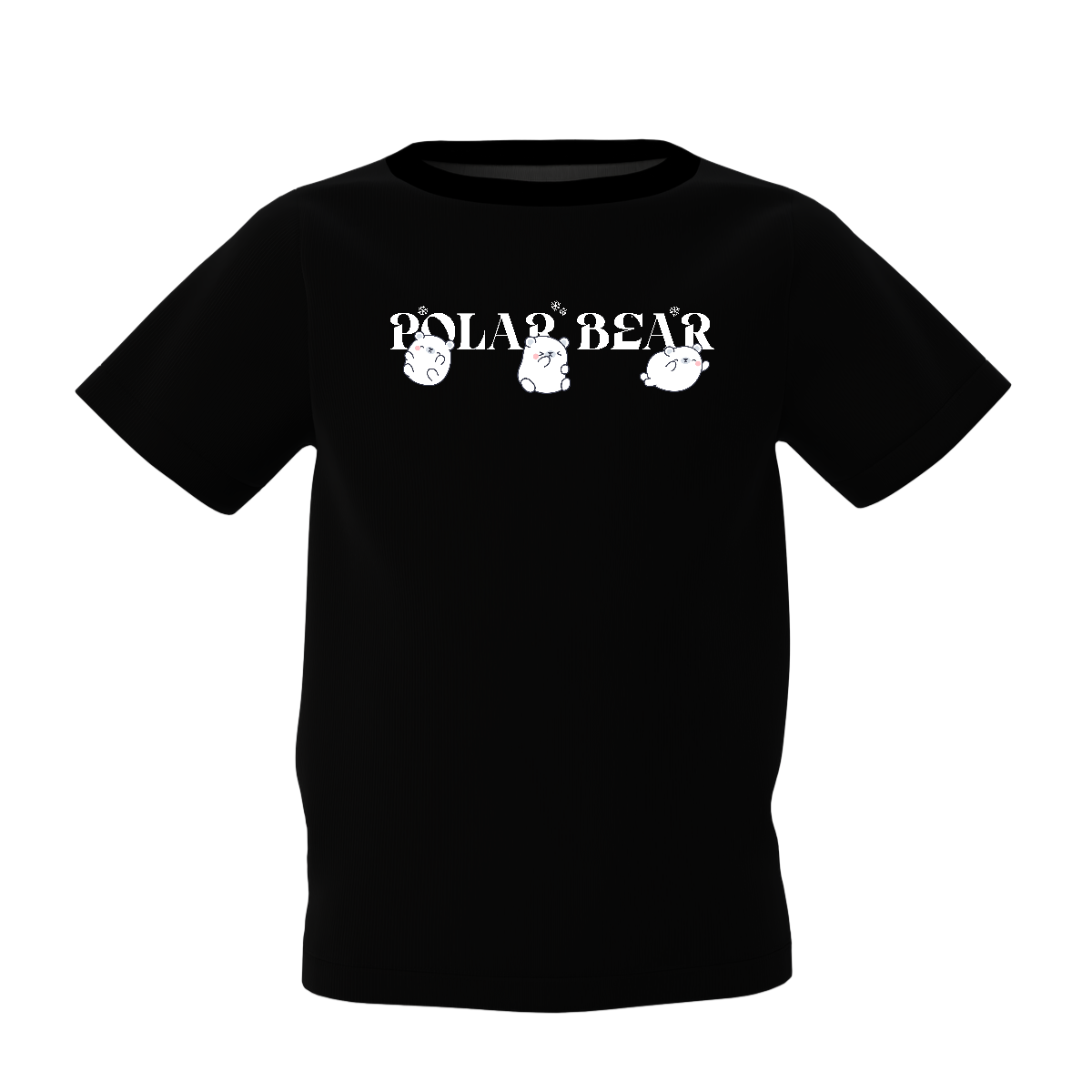 Polar Bear Graphic Kid’s Black Printed T-Shirt