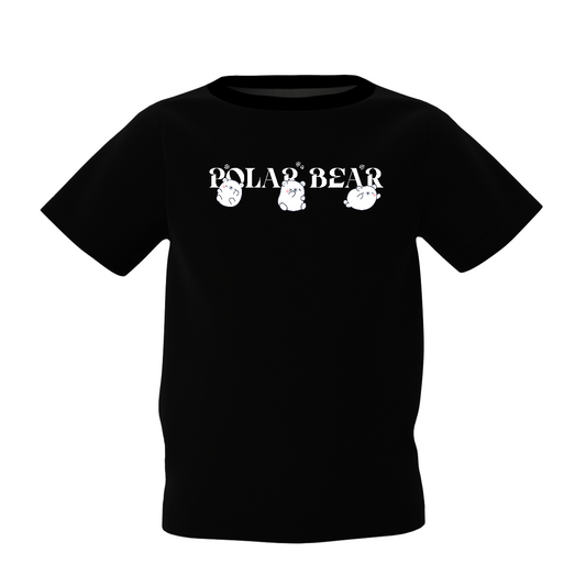 Polar Bear Graphic Kid’s Black Printed T-Shirt