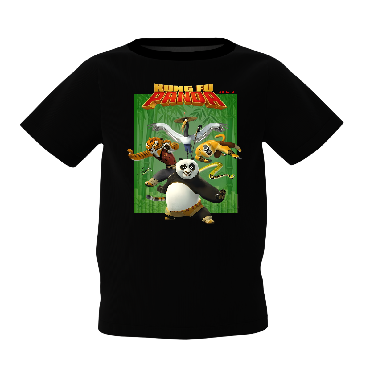 Kung Fu Panda Graphic Kid’s Black Printed T-Shirt