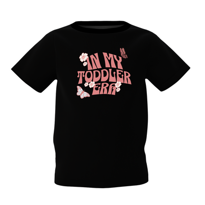 Toddler Era Graphic Kid’s Black Printed T-Shirt Cute Kids Cotton