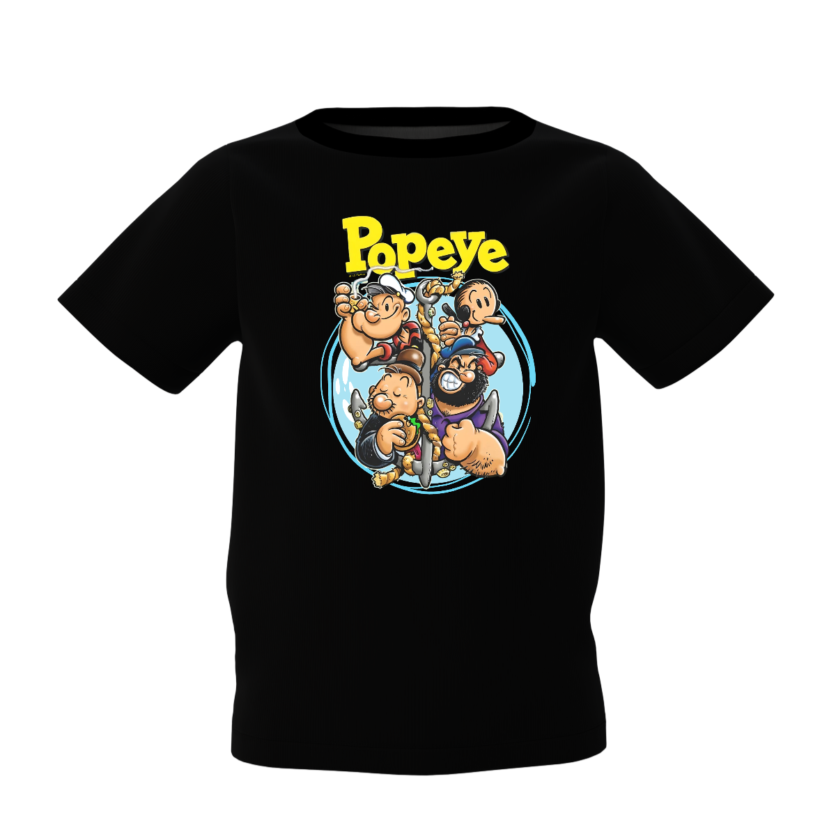 Popeye Graphic Kid’s Black Printed T-Shirt