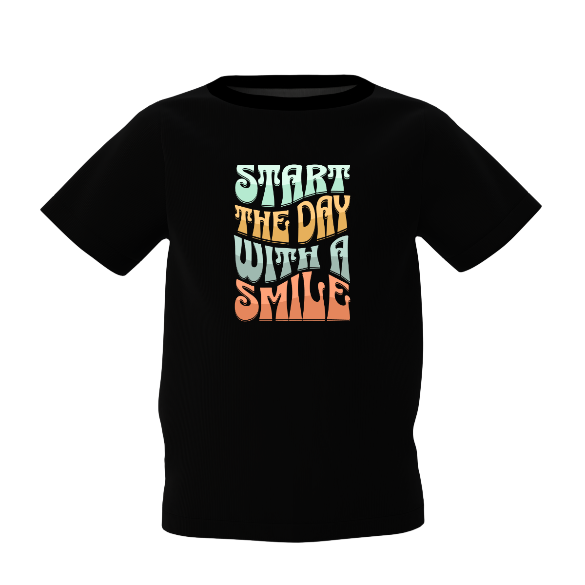 Day With Smile Kids Black Printed T-Shirt Fun & Stylish Wear
