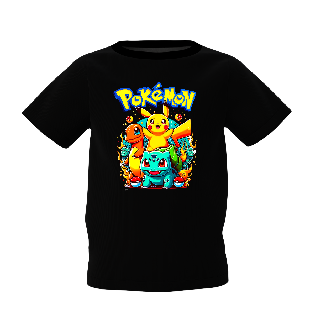 Pokemon Graphic Kid’s Black Printed T-Shirt