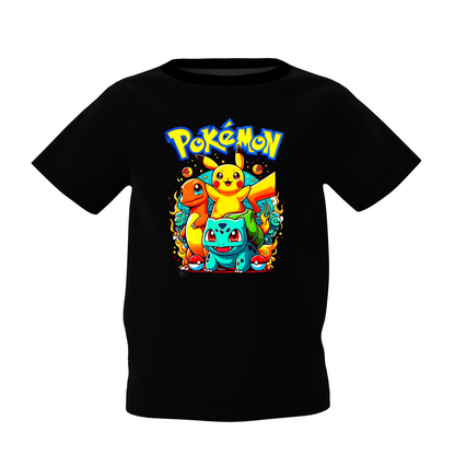 Pokemon Graphic Kid’s Black Printed T-Shirt