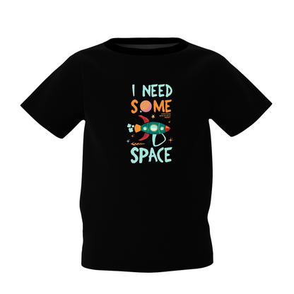 Some Space Kids Black Round Neck Printed T-Shirt Daily Wear