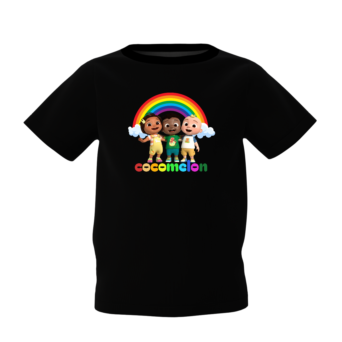 Cocomelon Graphic Kid’s Black Printed T-Shirt – Fun & Stylish
