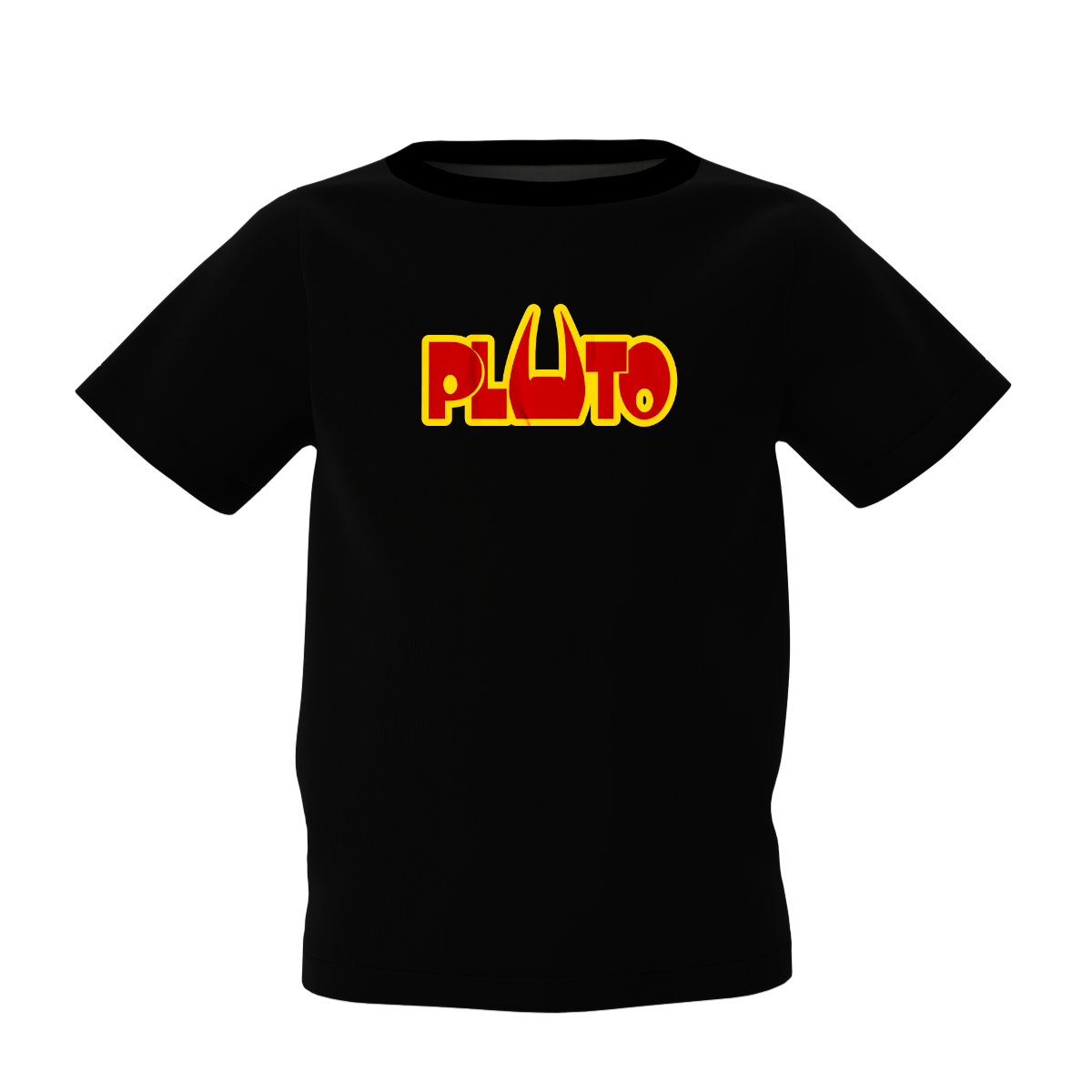 Pluto Graphic Kidƒ??s Black Round Neck Printed T-Shirt