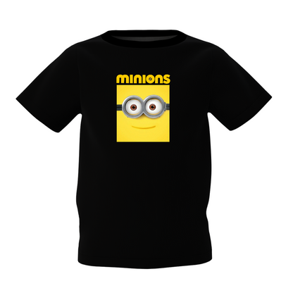 Minions Cartoon Graphic Kids Black Printed T-Shirt Fun