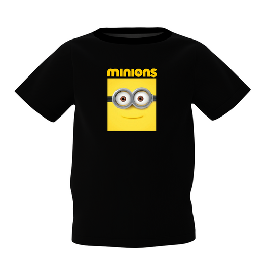 Minions Cartoon Graphic Kids Black Printed T-Shirt Fun