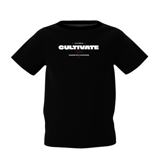 Cultivate Black Kids T-Shirt  Bold Print in Kids Clothes