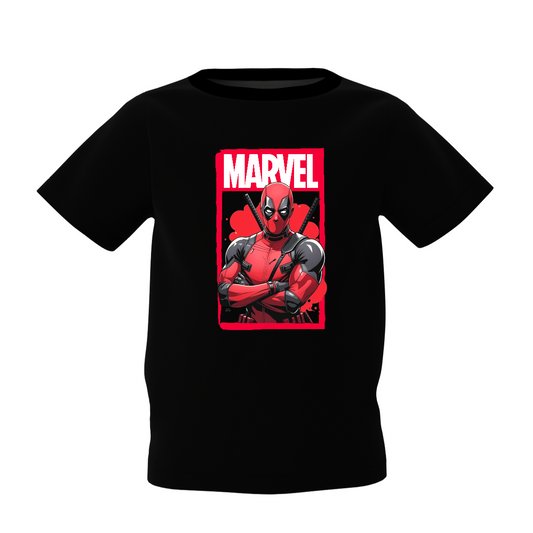 Deadpool Kids Black Printed T-Shirt Marvel Graphic