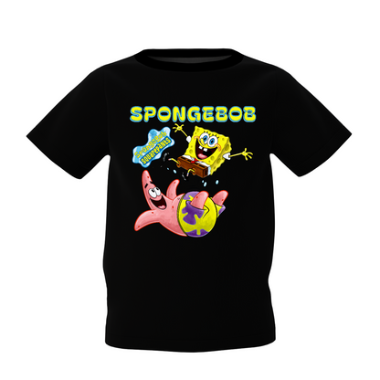 SpongeBob Graphic Kid’s Black Printed T-Shirt – Fun & Comfy
