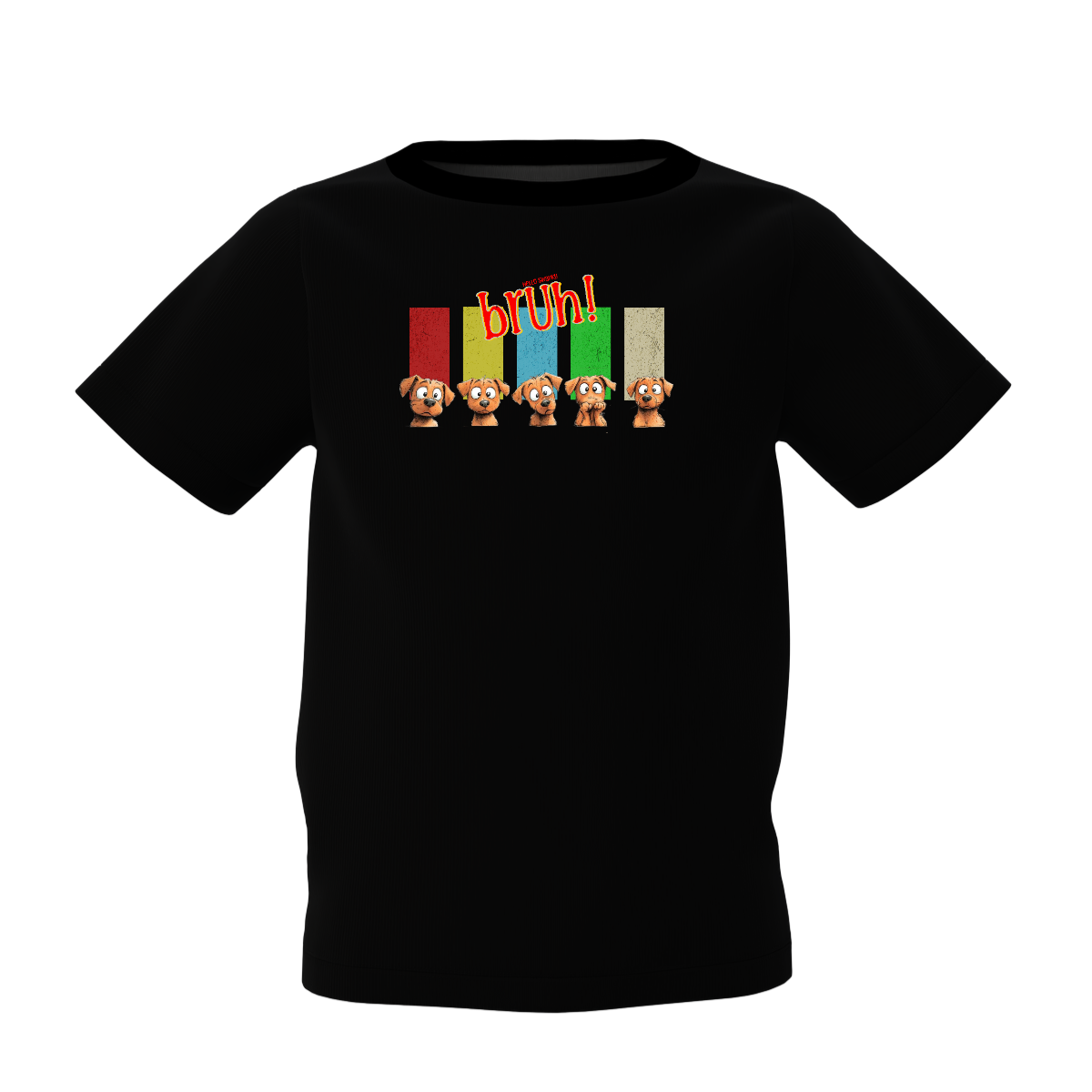 Bruh Graphic Kid’s Black Printed T-Shirt Fun Streetwear Tee
