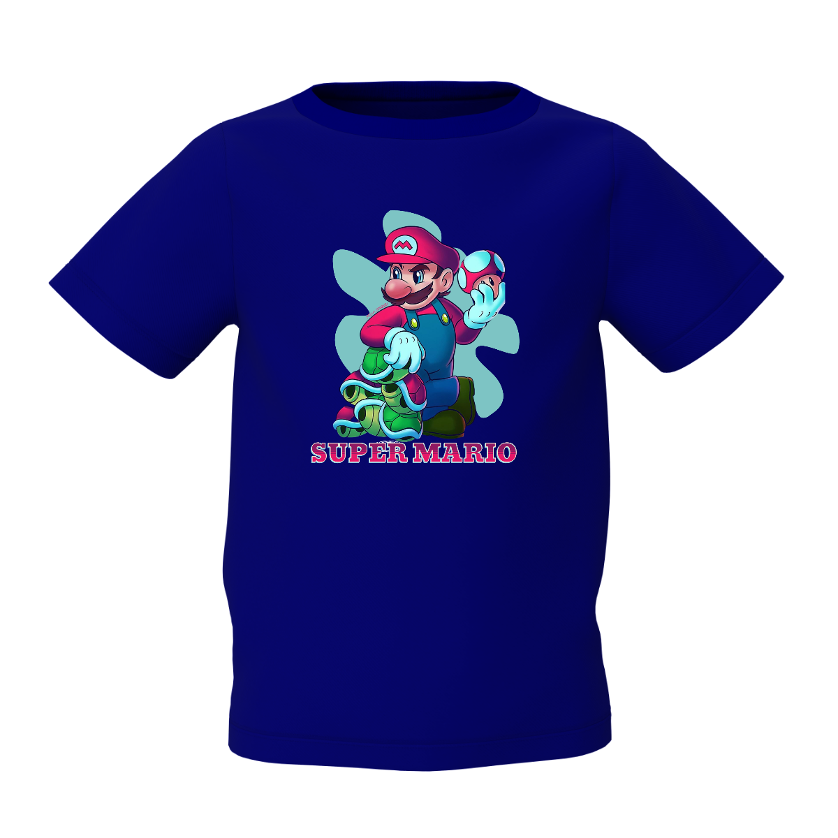 Mario Graphic Kid’s Blue Printed T-Shirt – Fun & Trendy