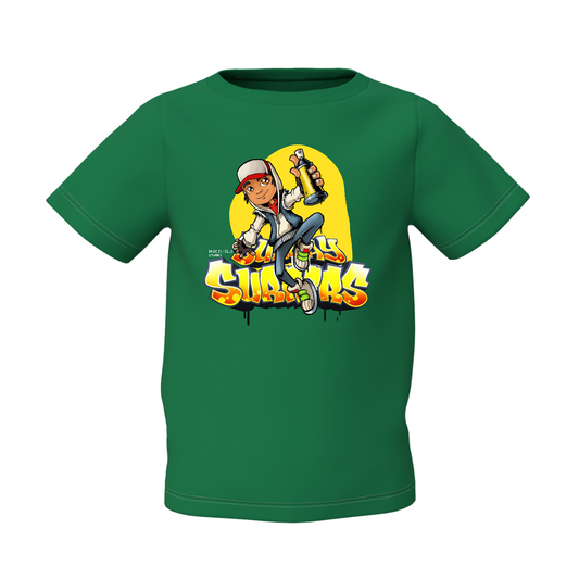 Subway Surfers Green Kids T-Shirt  Fun Graphic Kids Clothes