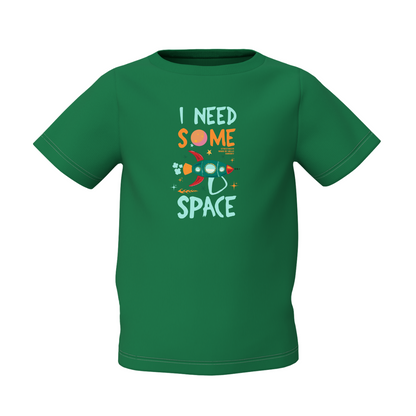 Some Space Kids Green Round Neck Printed T-Shirt Daily Wear