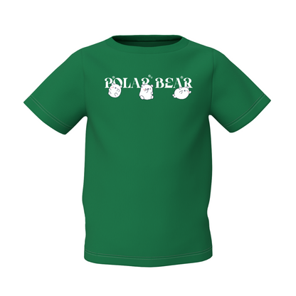 Polar Bear Graphic Kid’s Green Printed T-Shirt