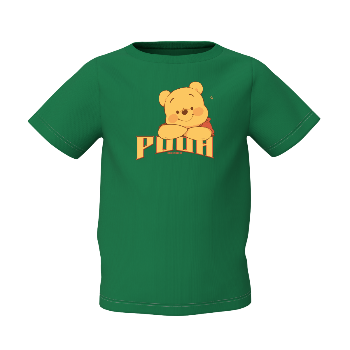 POOH Green Kids T-Shirt for Cute Cartoon Graphic Style Fit In