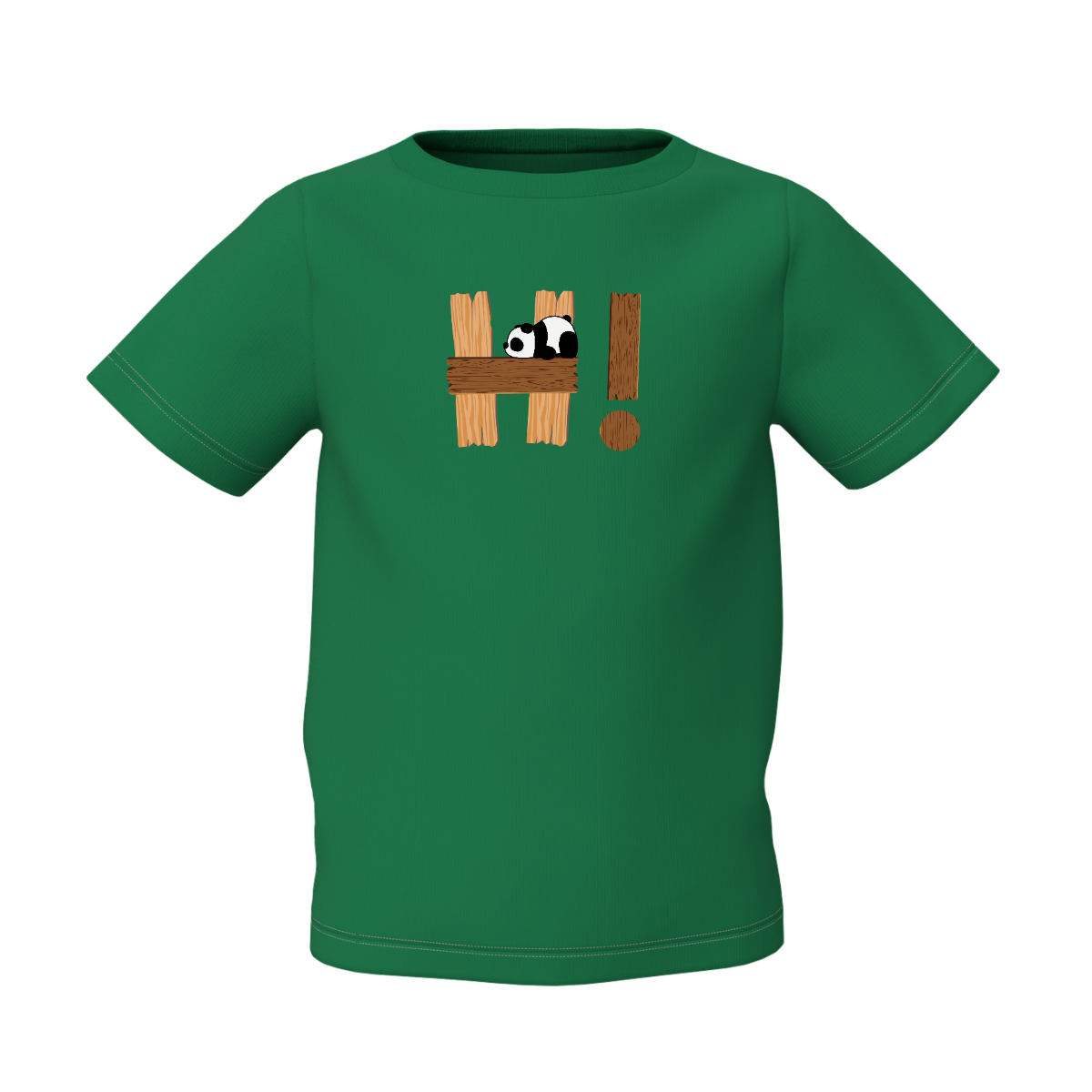 Panda Graphic Kid’s Green Printed T-Shirt – Fun & Stylish Wear