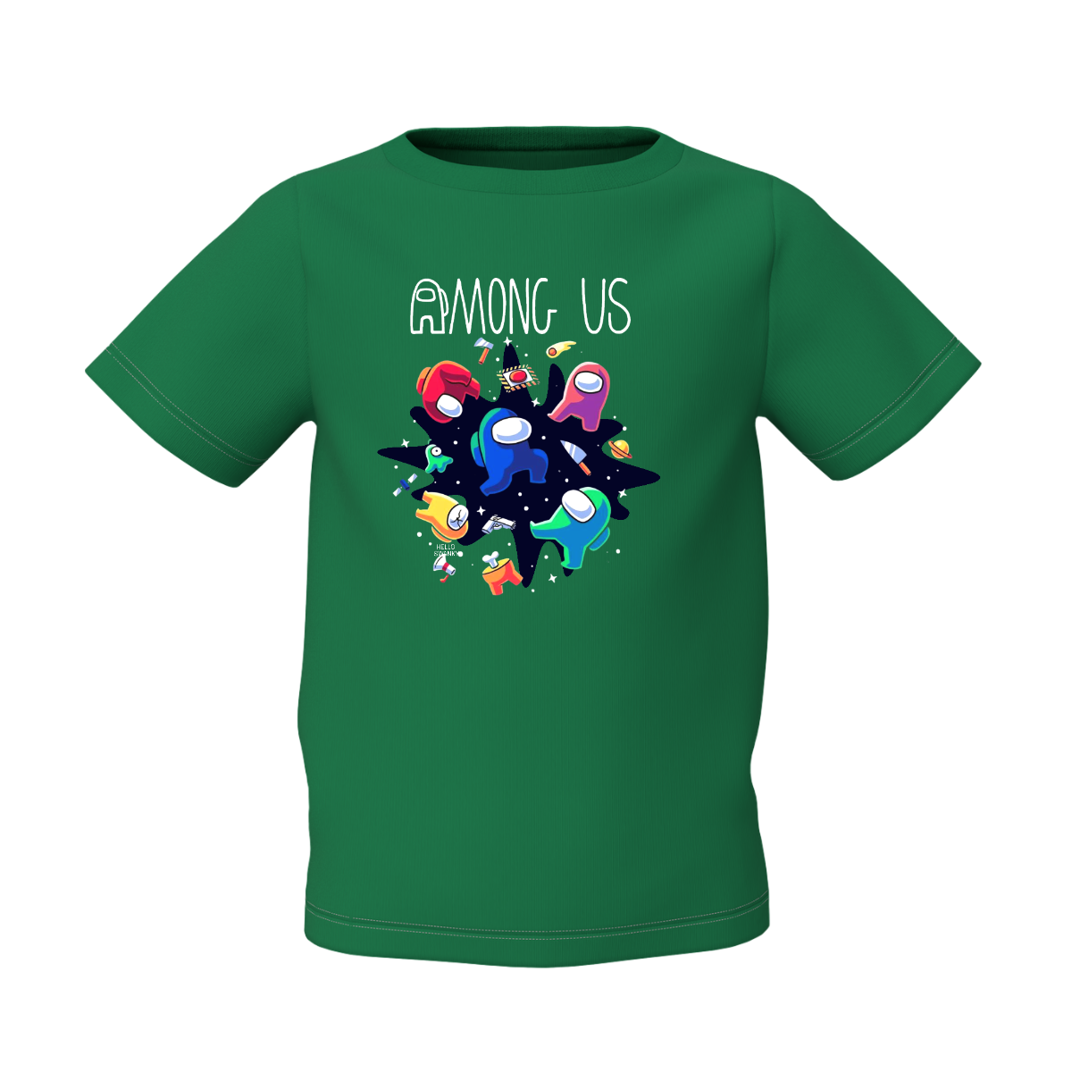 Among Us Kids Green Printed T-Shirt Graphic Gaming Style
