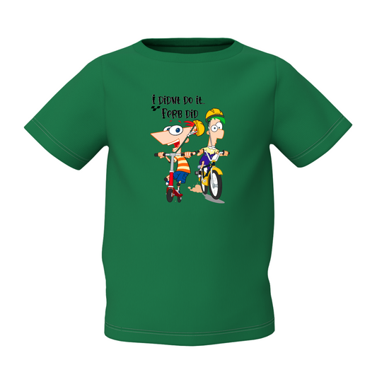 Phineas Graphic Green Printed T-Shirt for Kids