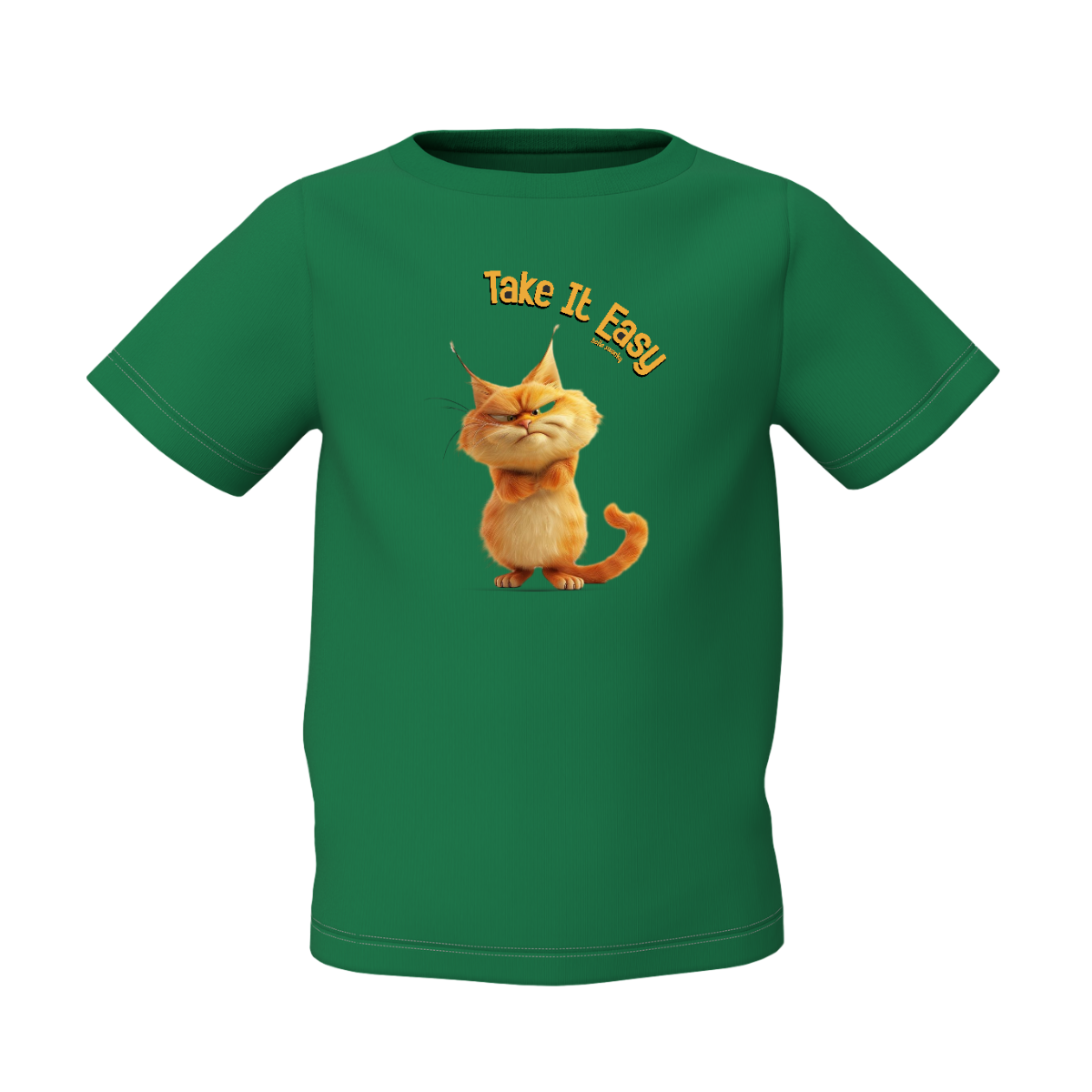 Take It Easy Kids Green Printed T-Shirt Fun Daily Wears Tee