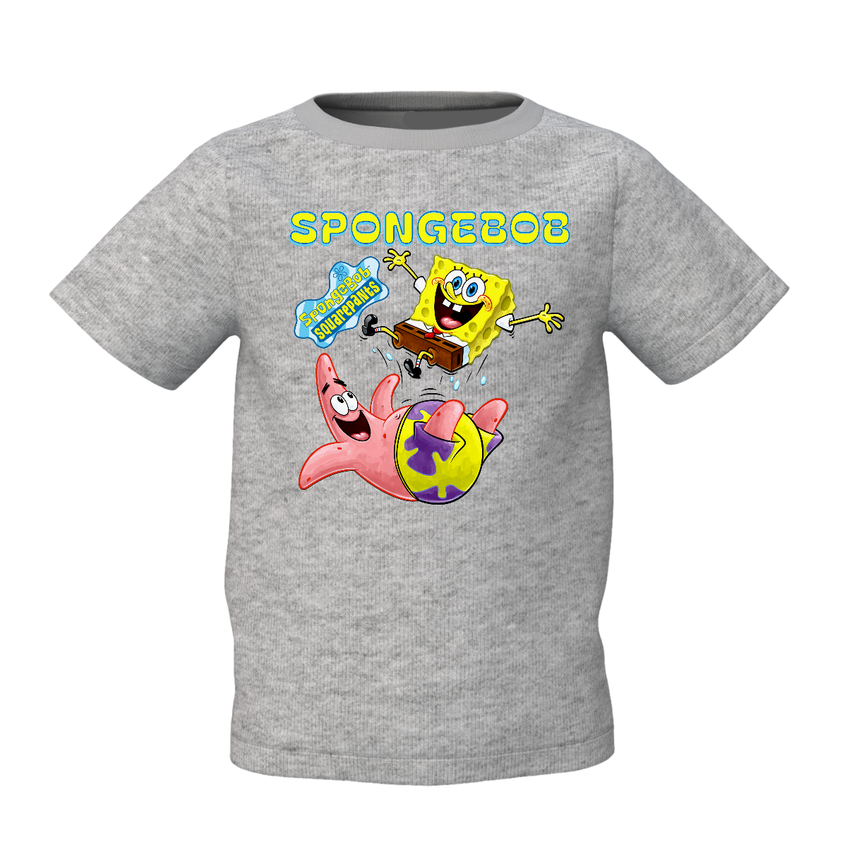SpongeBob Graphic Kid’s Grey Printed T-Shirt – Fun & Comfy