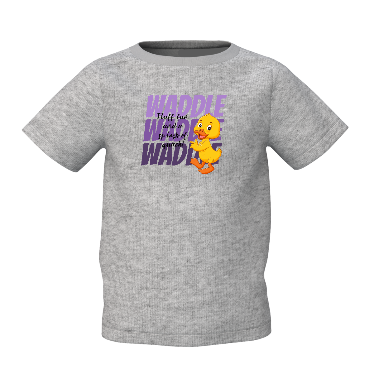 Waddle Duck Graphic Kid’s Grey Printed T-Shirt
