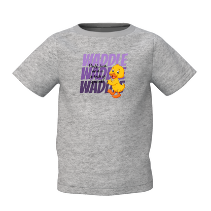 Waddle Duck Graphic Kid’s Grey Printed T-Shirt