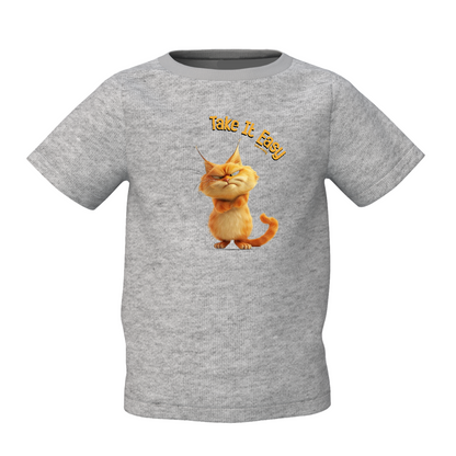 Take It Easy Graphic Kid’s Grey Printed T-Shirt