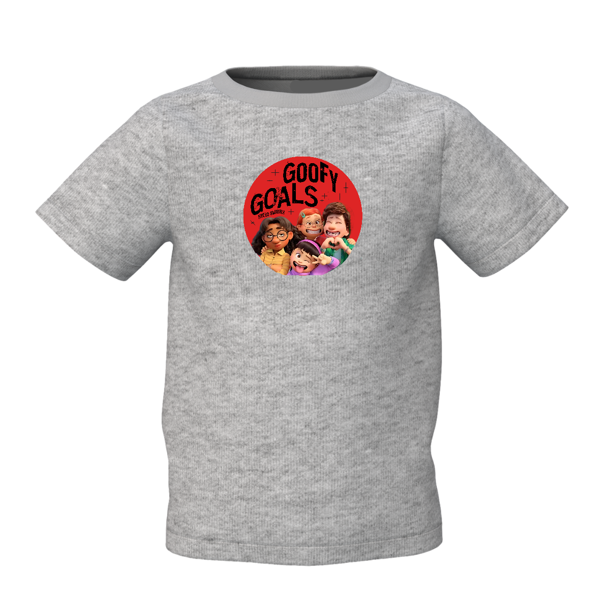 Goofy Goals Graphic Kid’s Grey Printed T-Shirt Fun Tee