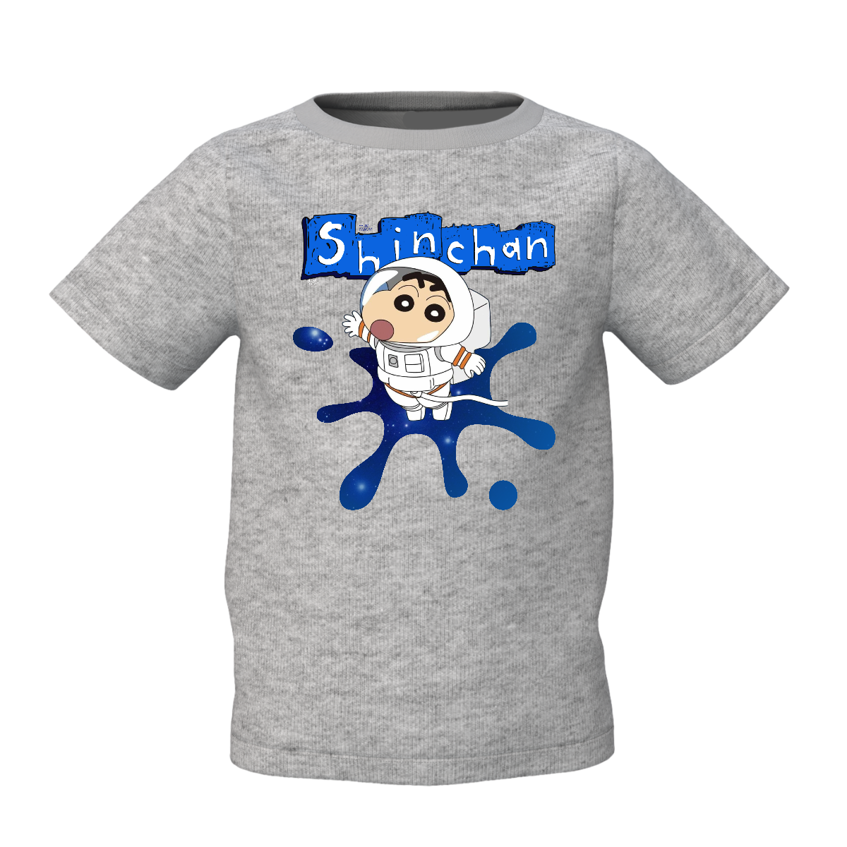 Shinchan Kids Grey Graphic Printed T-Shirt Fun Cartoon Tee