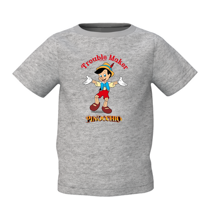 Pinocchio Graphic Kid’s Grey Printed T-Shirt