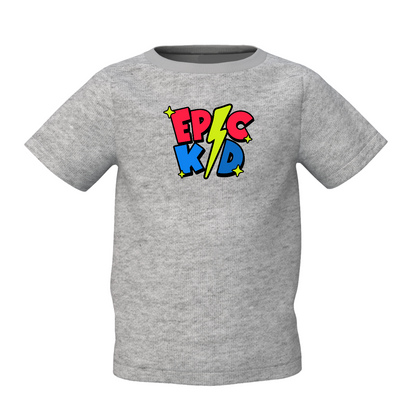 Epic Kid Graphic Kids Grey Round Neck Printed T Shirt
