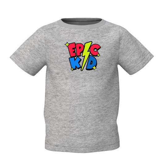 Epic Kid Graphic Kids Grey Round Neck Printed T Shirt