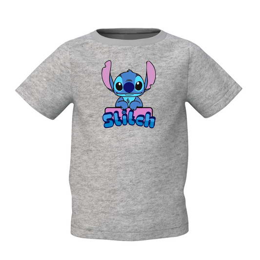 Stitch Cartoon Graphic Kid’s Grey Printed T-Shirt Kids Wear