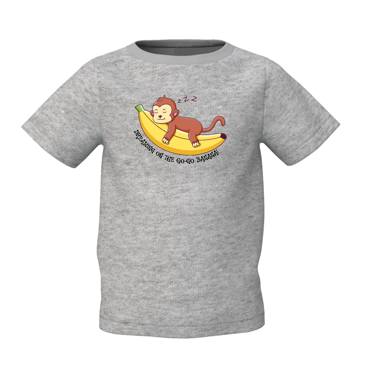 Go Banana Graphic Kid’s Grey Printed T-Shirt – Fun Kids Tee