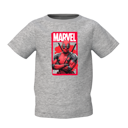 Deadpool Kids Grey Printed T-Shirt Marvel Graphic