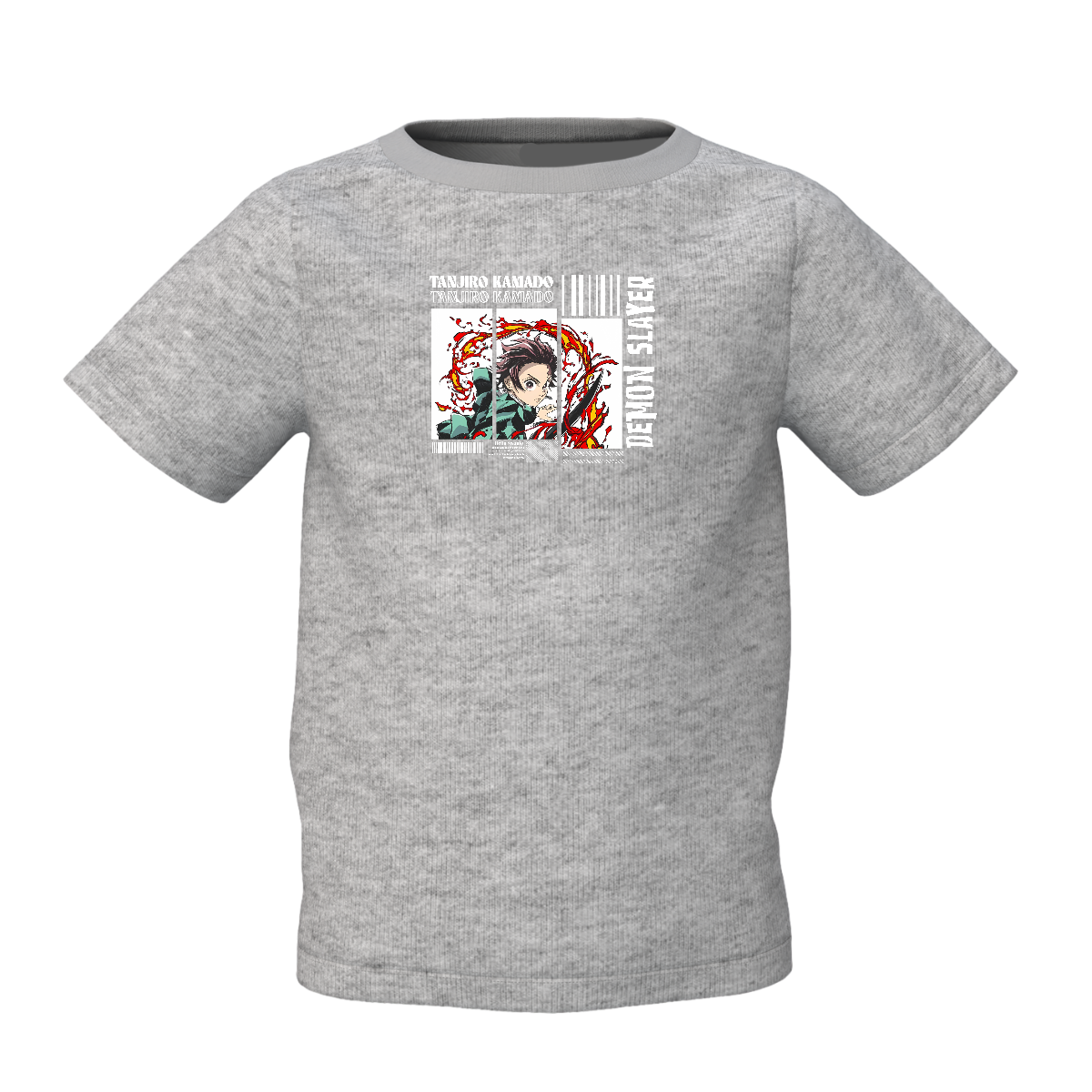 Demon Slayer Cartoon Graphic Grey Kids T-Shirt Online Stylish
