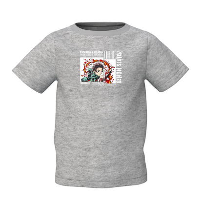 Demon Slayer Cartoon Graphic Grey Kids T-Shirt Online Stylish