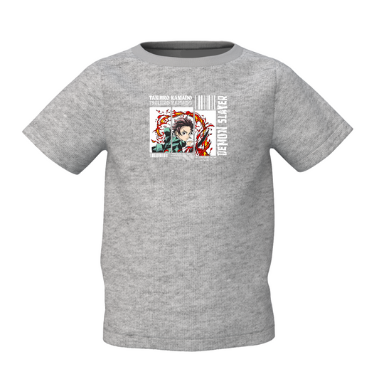 Demon Slayer Cartoon Graphic Grey Kids T-Shirt Online Stylish