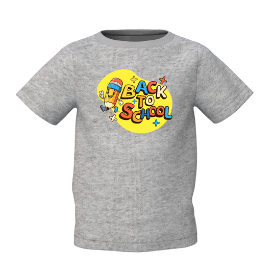 Back To School Kids Grey Round Neck Printed T-Shirt