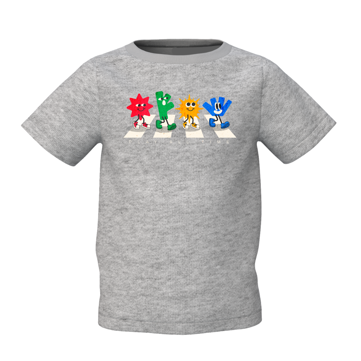 Play All Time Graphic Kidƒ??s Grey Round Neck Printed T-Shirt