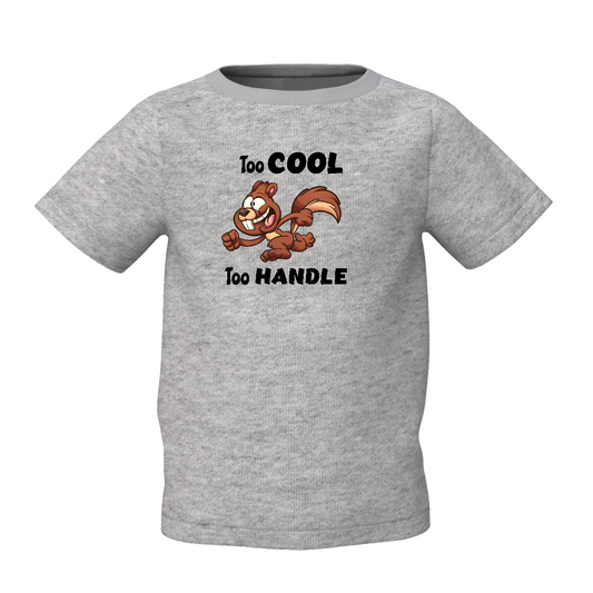 Squirrel Cartoon Graphic Kid's Grey Printed T-Shirt