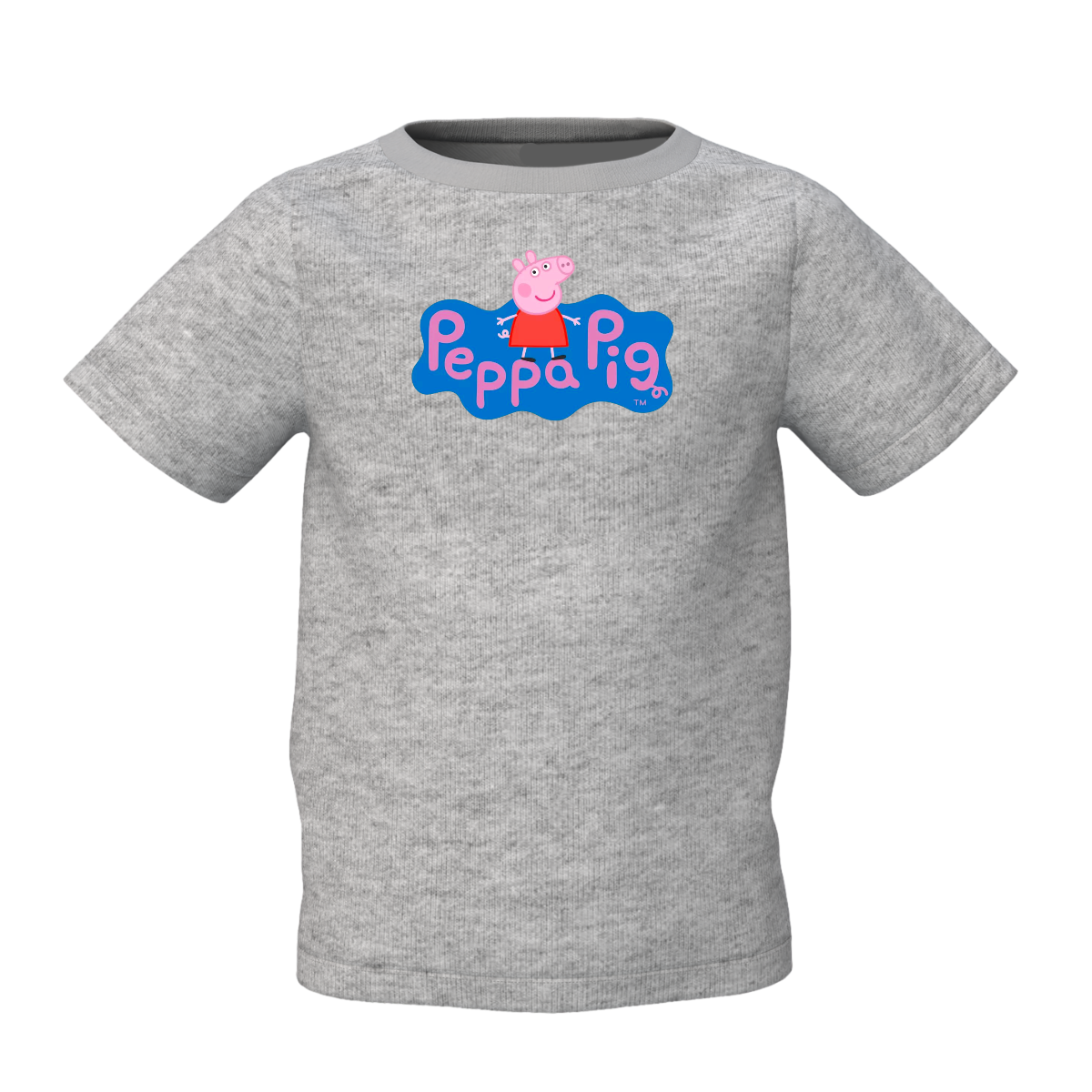 Peppa Cartoon Graphic Kid’s Grey Round Neck Printed T-Shirt