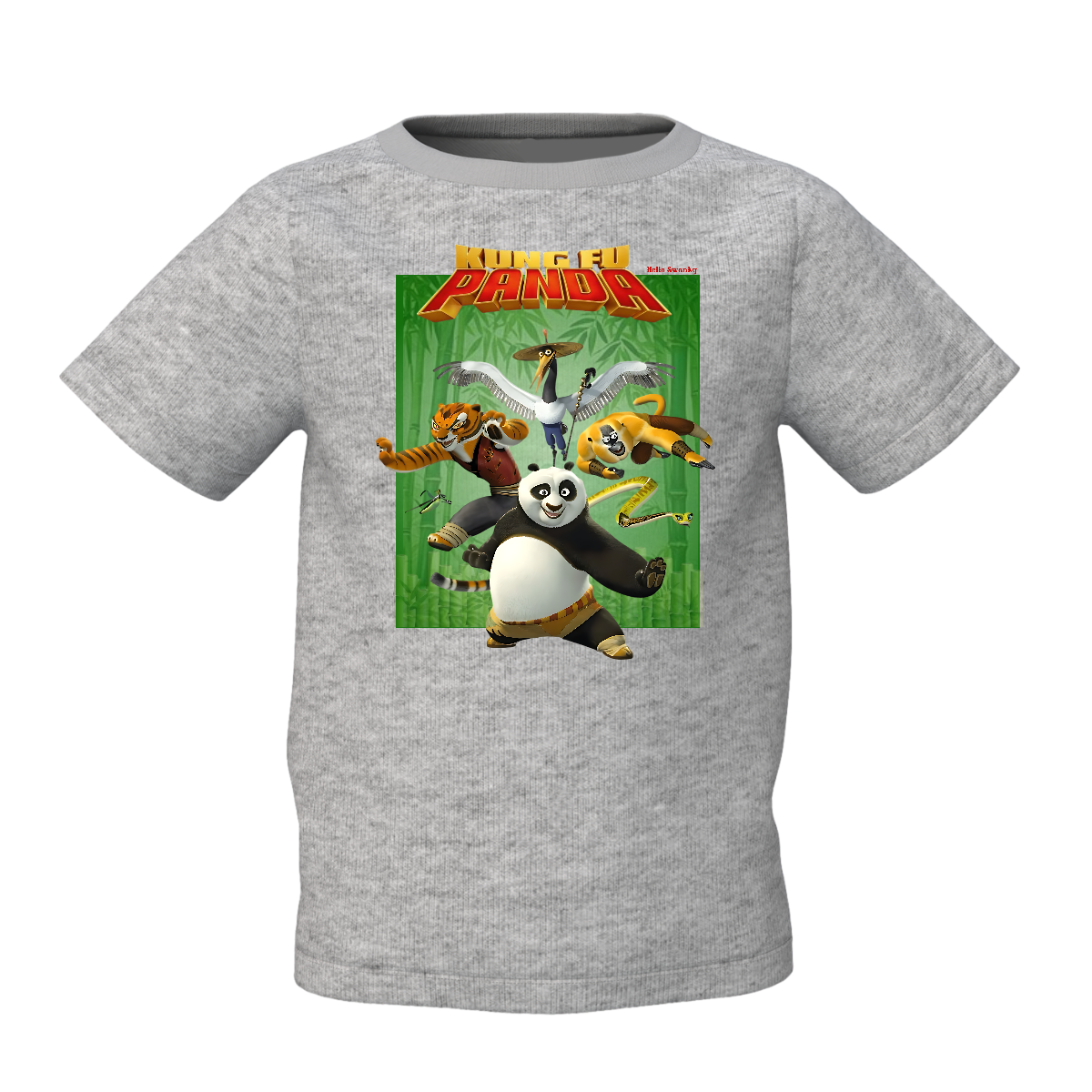 Kung Fu Panda Graphic Kid’s Grey Printed T-Shirt