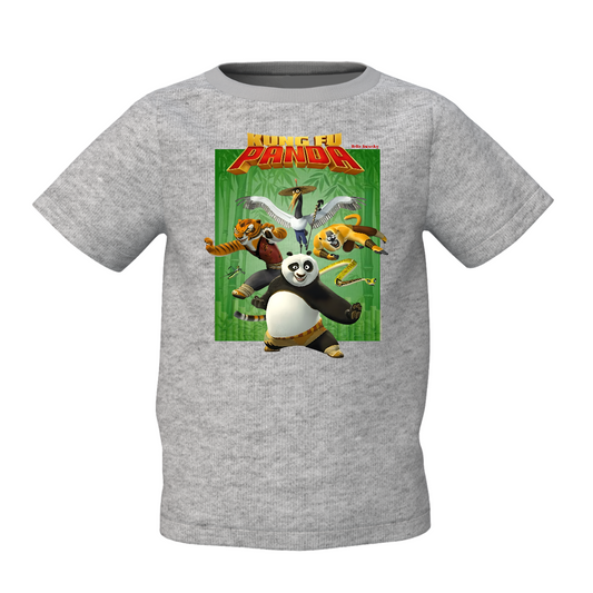 Kung Fu Panda Graphic Kid’s Grey Printed T-Shirt