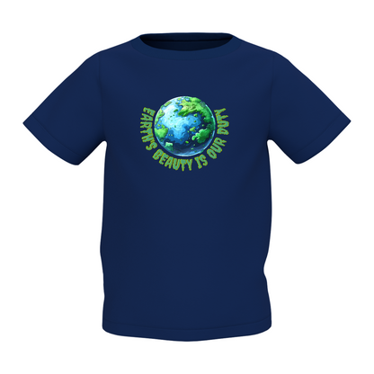 Earth Beauty Kids Navy Blue Printed T-Shirt – Trendy Wear