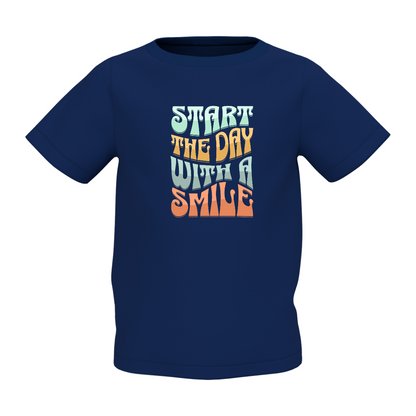 Day With Smile Graphic Kid’s Navy Blue Printed T-Shirt