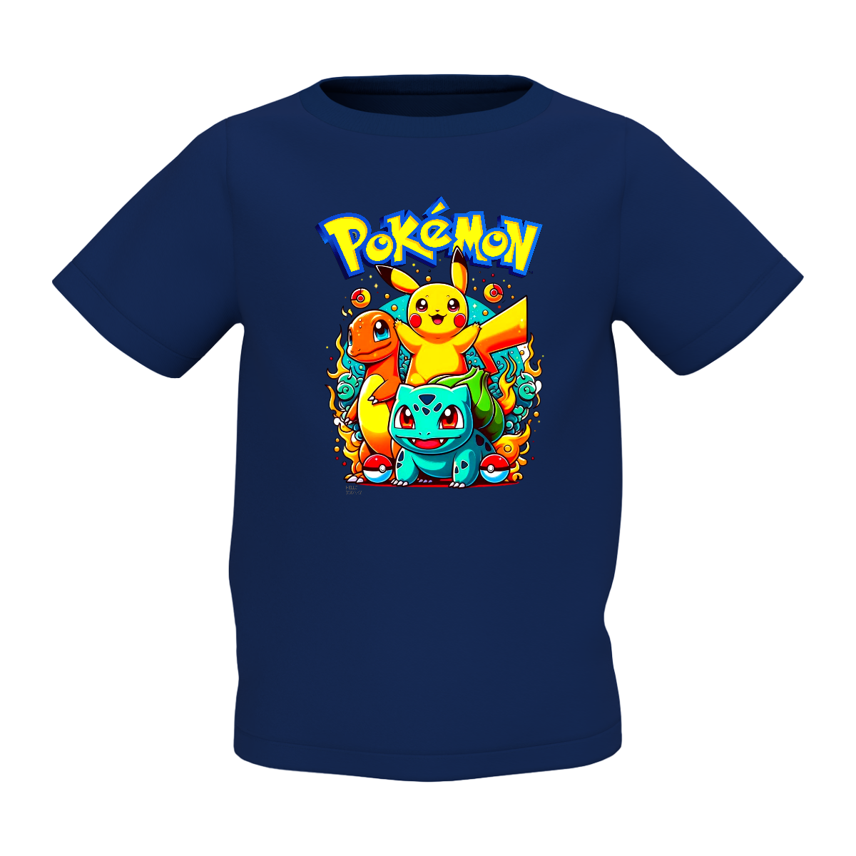 Pokemon Kid’s Navy Blue T-Shirt – Trendy Graphic Tee for Kids